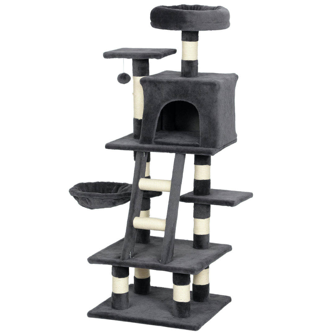 PawHut 49 Inch Large Cat Tree for Indoor Cats, Light Grey