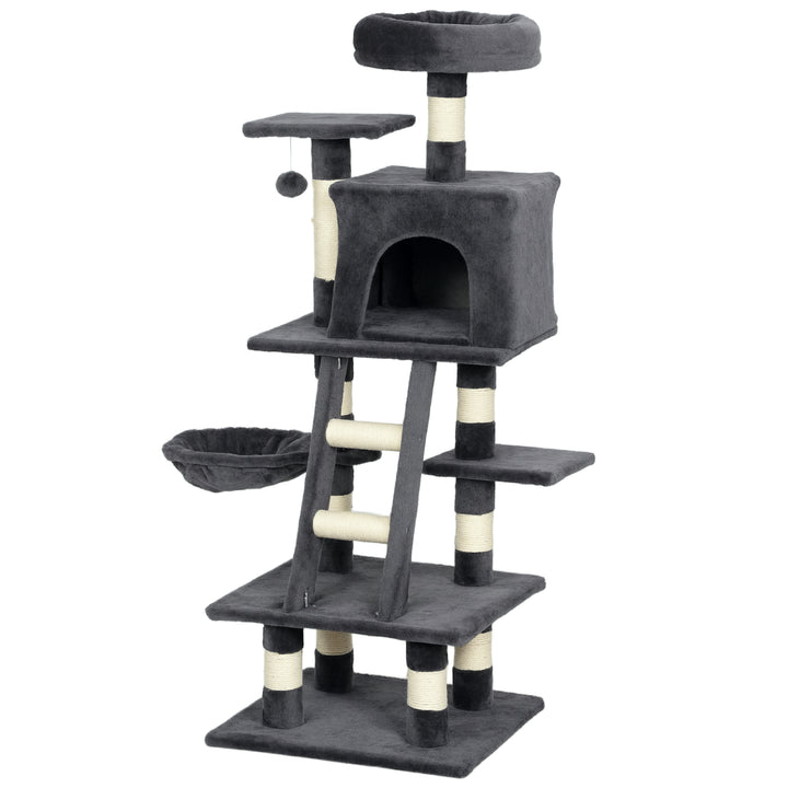PawHut 49 Inch Large Cat Tree for Indoor Cats, Light Grey