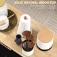HOMCOM Modern Rolling Kitchen Island Cart with Drawers, Natural Wood Top, Towel Rack, Door Storage Cabinet, White
