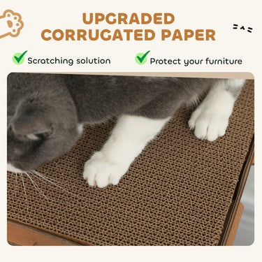PawHut Multi-Level Cardboard Cat House, Corrugated Cardboard Play Condo with Scratching Pads for Indoor Kittens