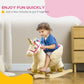 Qaba Rocking Horse Unicorn with Sound, Safety Belt, Wooden Base, for 18-36 Months