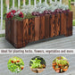 Outsunny 40" x 16" x 12"  Wooden Raised Garden Bed, Raised Planter Box, Planter Raised Bed with Drainage Holes, Natural