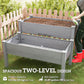 Outsunny 2 Tiers Wood Plant Raised Bed Flower Vegetable Herb Grow Box Stand Garden  Step Planter Stand Free Combination Natural