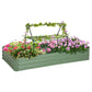 Outsunny 6' x 3' x 1' Raised Garden Bed with 2 Trellis Tomato Cages, Steel Frame Elevated Planter Box, Black