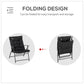 Outsunny Foldable Lounge Chair, Fabric Upholstered Recliner, Outdoor Lounger with Armrest, Metal Frame for Backyard, Blue