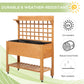 Outsunny 41.25"x15.75"x53.25" Wooden Planter Raised Elevated Garden Bed Planter Flower Herb Boxes for Vegetables Flower with Shelf and Wheels Solid Wood Outdoor/Indoor