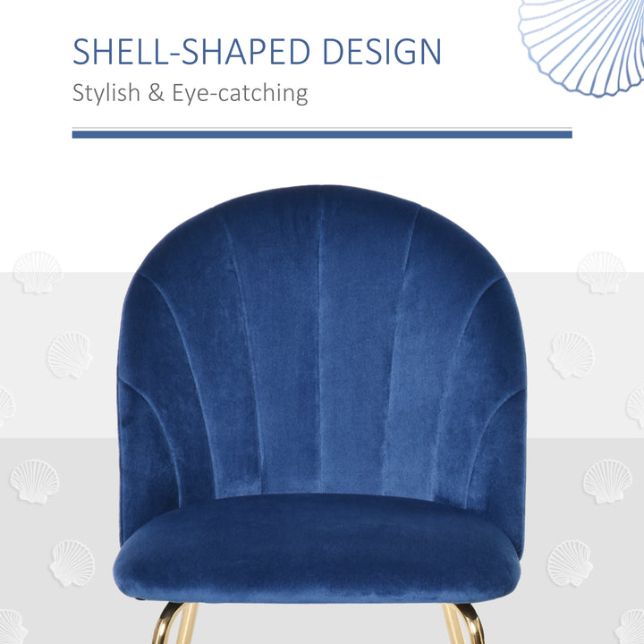 HOMCOM Modern Dining Chairs Set of 2, Upholstered Kitchen Chairs, Accent Chair with Gold Metal Legs for Kitchen, Dining Room, Green