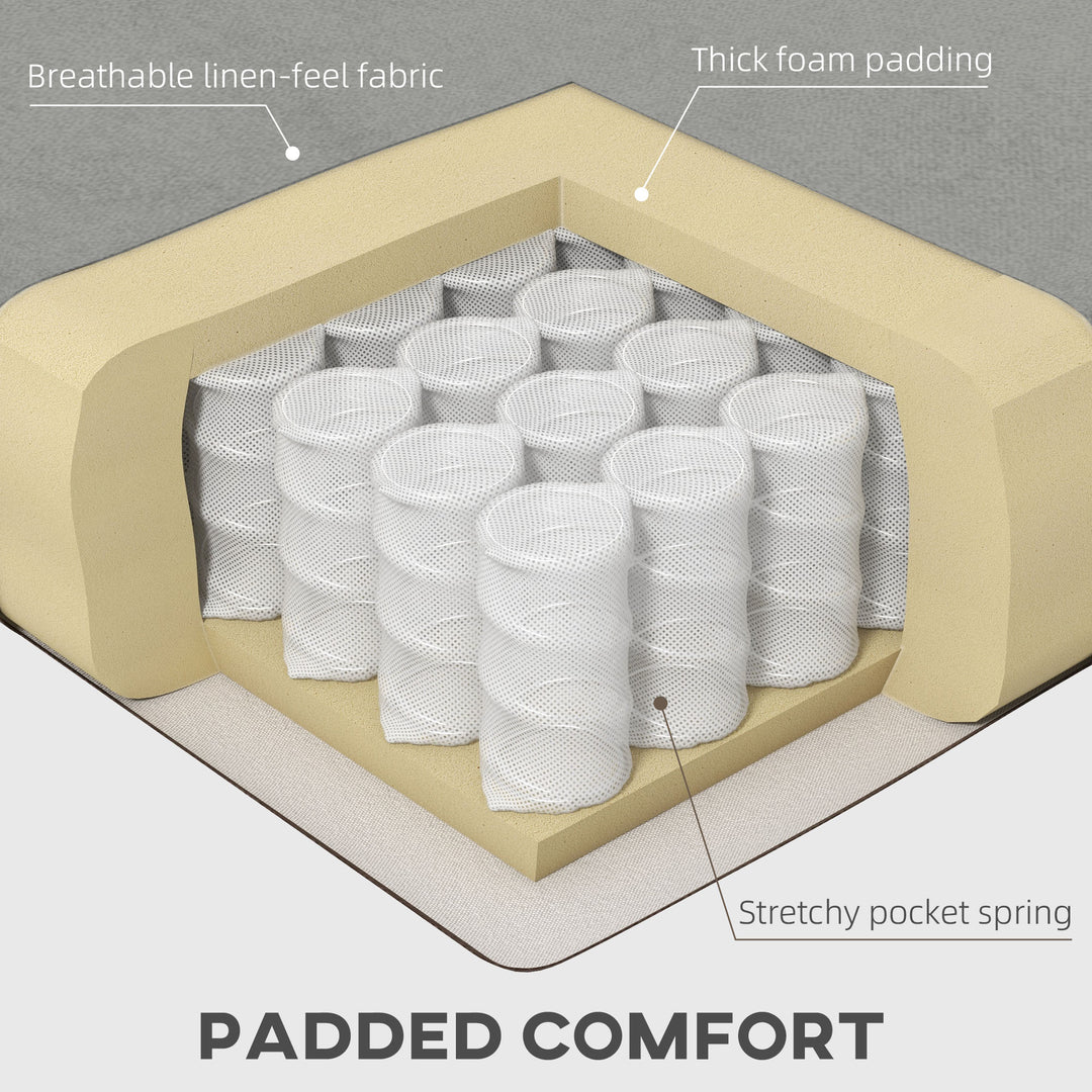 HOMCOM Convertible Bed with Couch, Button Tufted Fabric Sofa Bed with Adjustable Back for Living Room, Charcoal Grey