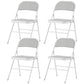 HOMCOM Set of 6 Metal Foldable Chairs, Linen Padded Folding Chairs with Cushion Seat and Open Back for Indoor, Black