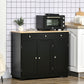 HOMCOM Modern Sideboard, Buffet Cabinet with Storage Cabinets, Drawers and Adjustable Shelves for Living Room, White