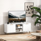HOMCOM TV Stand with Storage for 55 Inch TV, Modern TV Cabinet with 2 Open Shelves and 2 Cabinets for Living Room, White