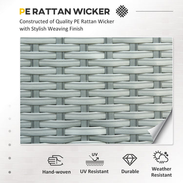 Outsunny 6 PCS Outdoor Rattan Wicker Sofa Set Patio All Weather Furniture w/ Tea Table & Cushion for Backyard Garden Grey