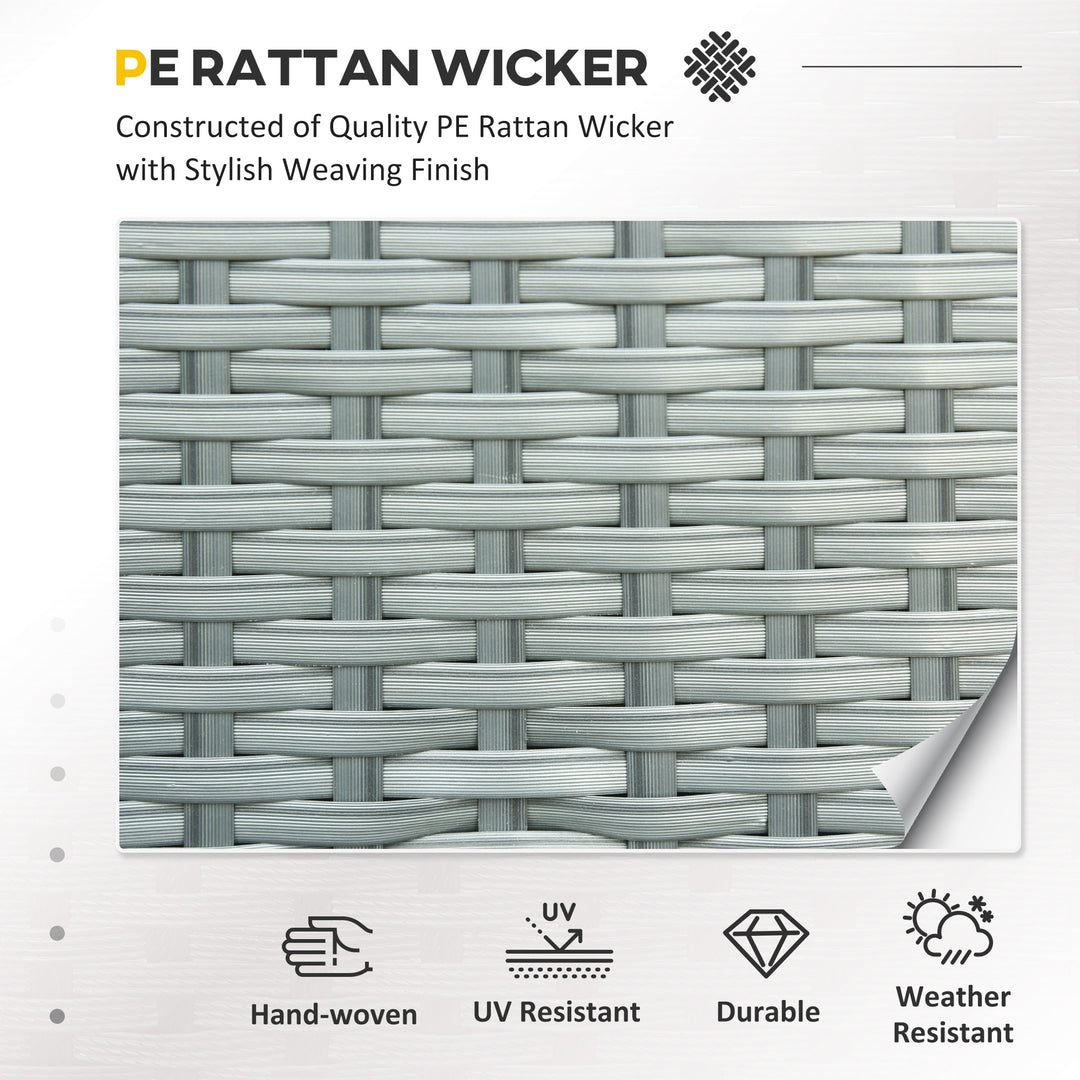 Outsunny 6 PCS Outdoor Rattan Wicker Sofa Set Patio All Weather Furniture w/ Tea Table & Cushion for Backyard Garden Grey