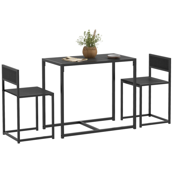 HOMCOM Dining Table Set, Industrial Dining Set for 2, Kitchen Table and Chairs for Small Space, Dining Room Table with Chairs