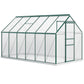 Outsunny 6' x 12' x 6.5' Walk-in Greenhouse, Polycarbonate Greenhouse with Adjustable Roof Vent, Base, Sliding Door, Clear