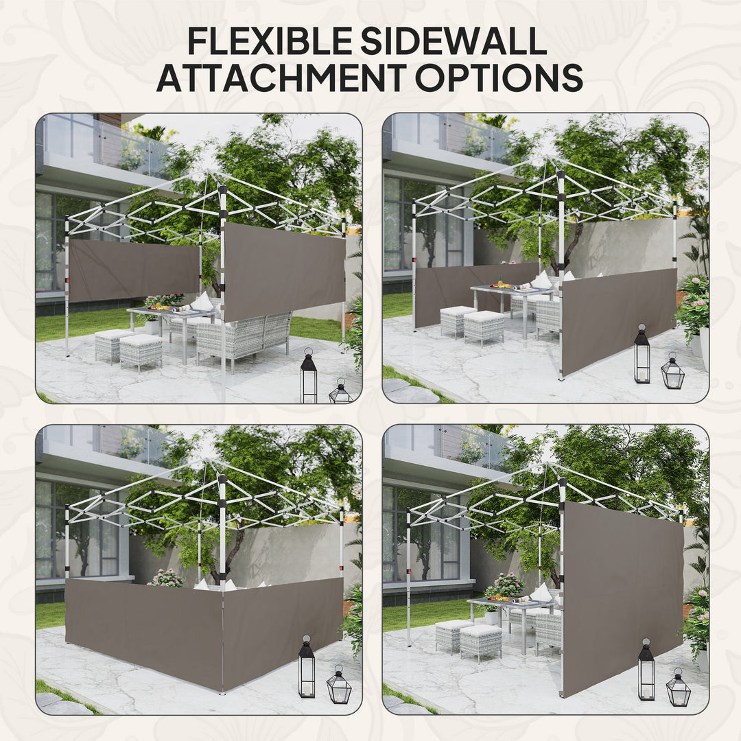 Outsunny Canopy Sidewalls for 10' x 10' or 10' x 20' Pop up Canopy, 2 PCS Canopy Half Walls Only, Grey