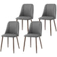 HOMCOM Upholstered Dining Chairs Set of 4, Velvet Accent Chair with Back and Wood-grain Steel Leg for Kitchen, Grey