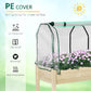 Outsunny Raised Garden Bed with PE Greenhouse Cover Outdoor Elevated Wood Planter Box for Herbs and Vegetables, Use for Patio, Backyard, Balcony, 48 x 22 x 46 inch, Natural
