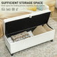 HOMCOM Storage Ottoman Bench, Foot Rest with Safety Hinges, 47 Inches Linen Storage Chest for Living Room, Dark Grey