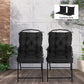 Outsunny Patio Chair Cushions Set of 2, 39" x 20" x 3" Outdoor Tufted Cushion Set with Ties for Indoor Outdoor Garden Furniture, Dark Grey