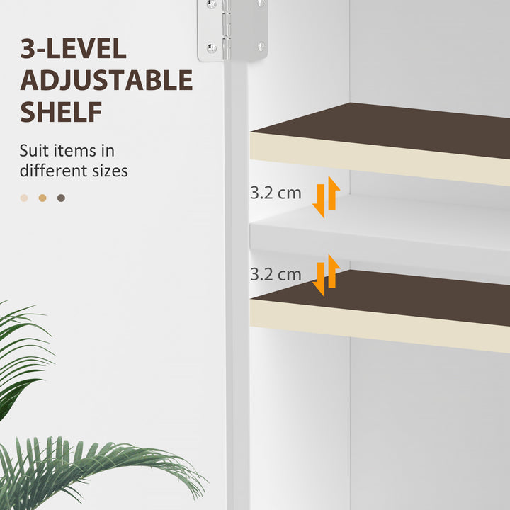 HOMCOM Bathroom Wall Cabinet, Medicine Cabinet, Storage Cabinet with 2 Doors, Adjustable Shelf, White