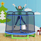 Outsunny 84.75" Kids Trampoline 7 FT Indoor Outdoor Trampolines with Safety Net Enclosure Built-in Zipper Padded Covering, for Boys and Girls, Red