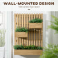 Outsunny 3 Box Raised Garden Bed with Trellis, Wall-Mounted Wood Planter Box Set with Drainage Hole for Flowers, Climbing Plants
