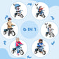 Qaba 6 in 1 Toddler Tricycle Stroller with Basket, Canopy, 5-point Safety Harness, for 12-60 Months, Blue