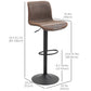 HOMCOM Bar Stools Set of 2, Swivel Counter Height Bar Stools with Adjustable Height and Footrest, PU Leather Upholstered Kitchen Stool for Breakfast Bar, Brown