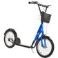 Aosom Kick Scooter with Adjustable Handlebar, Kids Scooter with 2 Brakes Basket Cupholder 16" Inflatable Rubber Tyres Pink