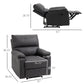 HOMCOM Recliner Chair, Manual Reclining Chair with Footrest, Padded Seat for Living Room, Bedroom, Study, Dark Grey