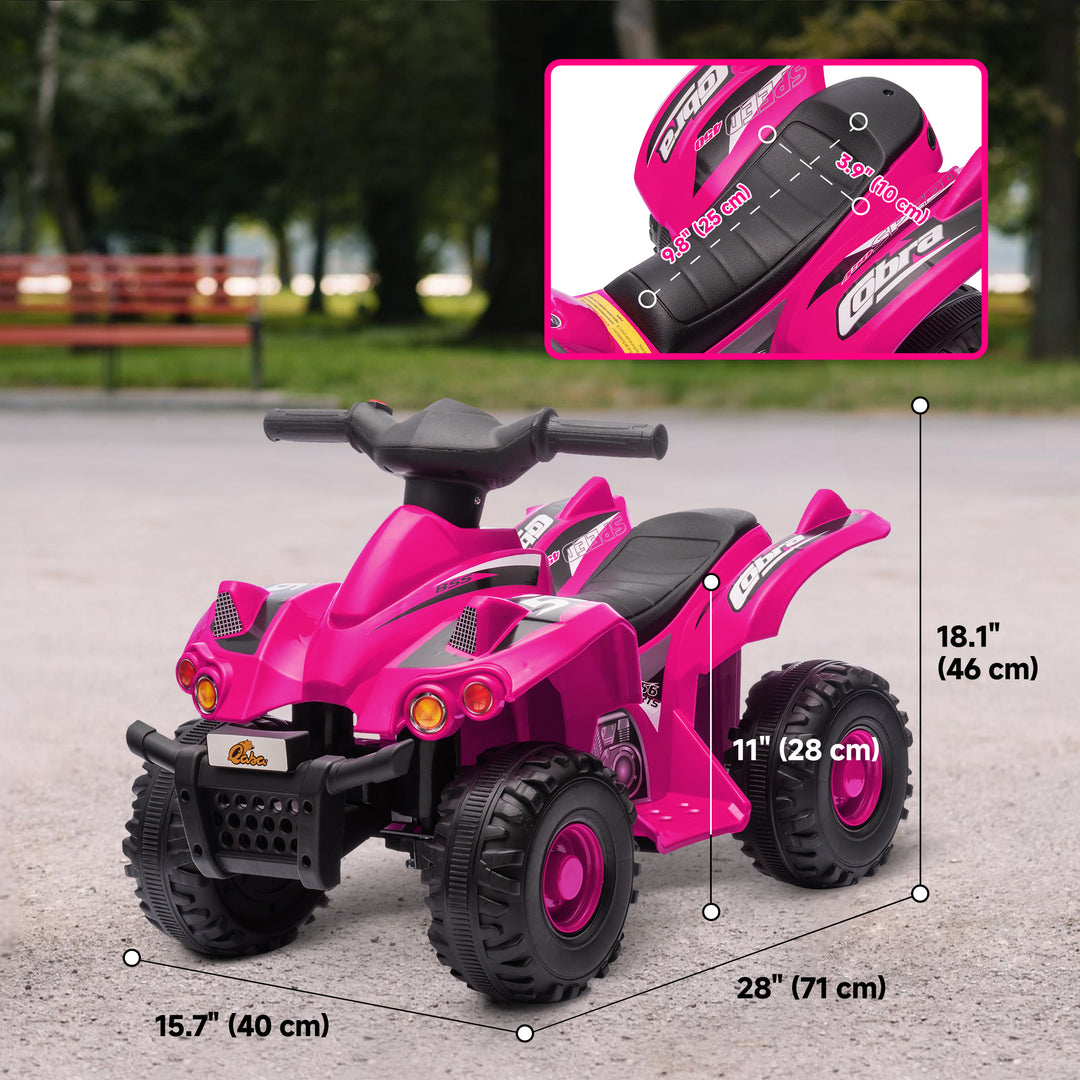 Qaba 6V Kids ATV Quad w/ Music, Forward, for 2-6 Years, Red