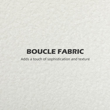 HOMCOM Boucle Fabric 2 Seater Sofa, Small Sofa Loveseat with Thick Padding and Wood Legs, Cream White