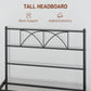 HOMCOM Metal Full Platform Bed Frame with Headboard, Steel Slat Support, Underbed Storage, No Box Spring Needed, Easy Assembly
