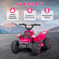Qaba 6V Kids ATV Quad, 4 Wheeler Battery Powered Electric Ride on Car w/ Lights, Forward Backward, White