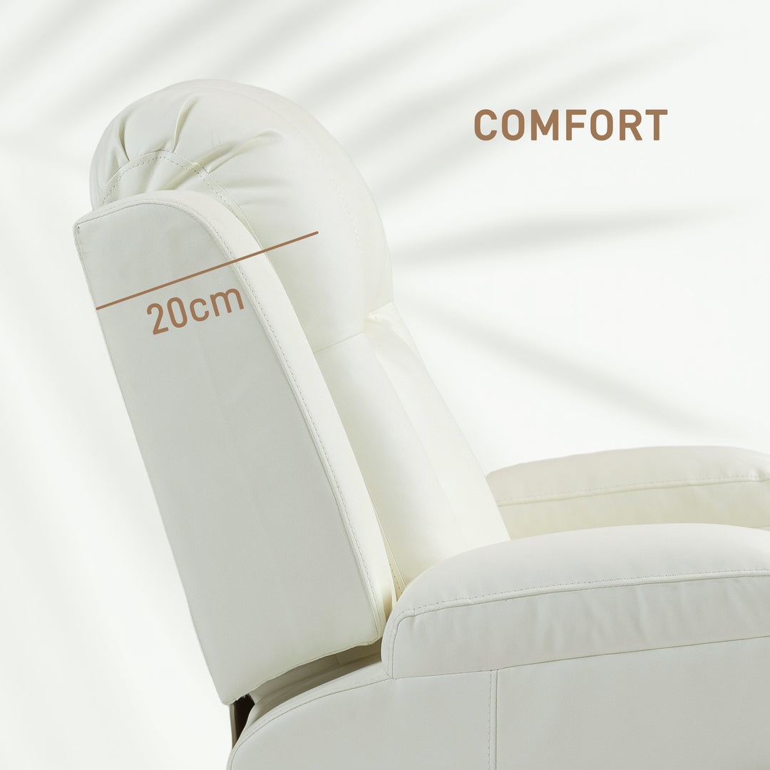 HOMCOM Swivel Massage Recliner Chair Rocker, Overstuffed Manual Reclining Sofa, PU Leather Rocking Chair with Side Pockets, Cup Holders, for Living Room, Nursery, Brown