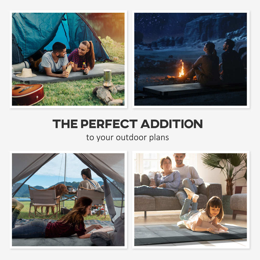 Outsunny Camping Mat, Sleeping Mat, Memory Foam Sleeping Pad, 2.8'' Thick Portable Roll Up Camping Mattress Sleeping Pad & Floor Mattress, Cot Mat Pad with Travel Bag, Grey