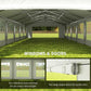 Outsunny 32'x16' Large Patio Gazebo, Steel Party Event Wedding Tent Canopy Carport Garage W/ 4 Removable Sidewalls for Outdoor Parking, White