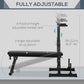 Soozier Adjustable Weight Bench, Foldable Bench Press with Barbell Rack and Dip Station for Home Gym, Strength Training Multiuse Workout Bench, Black and Grey