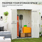 Outsunny 368 Gallon Outdoor Storage Cabinet with Openable Top and Lockable Doors for Lawnmower, Trash Can, Patio Accessories