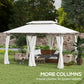 Outsunny 10'Â xÂ 13' Double Roof Patio Gazebo, Outdoor Gazebo with Curtains, for Garden, Lawn, Backyard and Deck, Cream White