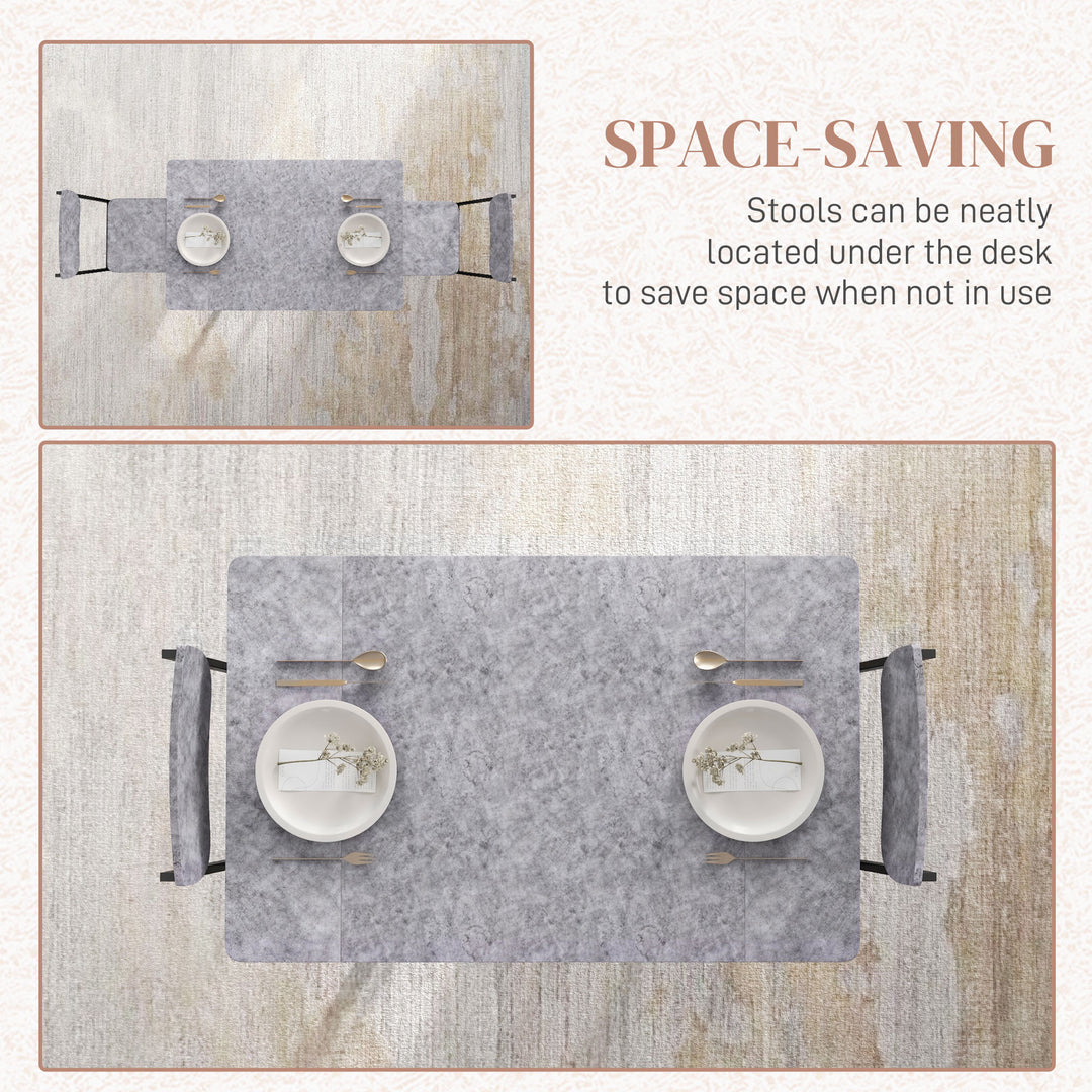 HOMCOM Foldable Dining Table Set for 2, Drop-Leaf Kitchen Table with 2 Chairs for Apartments, Studios, Natural Drop-leaf Dining Table Set Includes 2 Chairs