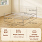 HOMCOM Metal Full Platform Bed Frame with Headboard, Steel Slat Support, Underbed Storage, No Box Spring Needed, Easy Assembly