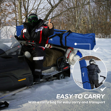 Outsunny 4-Person Insulated Ice Fishing Tent, Portable Ice Fishing Shelter with Ventilation Windows, Carry Bag, Two Doors and Anchors for Low-Temp -22℉