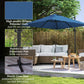 Outsunny 8'x8' Square Patio Hanging Offset Umbrella, Outdoor Cantilever Parasol w/ Cross Base, Cream White