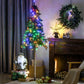 HOMCOM 6FT Artificial Tree Multi-Colored Pre-Lit Home Christmas Decoration  White