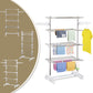 HOMCOM 3-Tier Foldable Clothes Drying Rack, Stainless Steel Laundry Rack with 2 Side Wings and 6 Castors, Collapsible Adjustable Clothes Airer for Indoor Outdoor, White