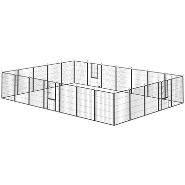 PawHut 24 Panels 39" Height Heavy Duty Dog Playpen for Small Medium Large Dogs, Grey
