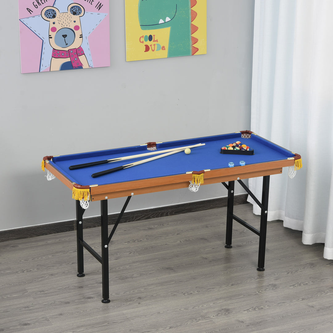 Soozier 54.3"L Mini Pool Table Portable Billiard Table Includes Cues, Ball, Chalk, Rack, Green
