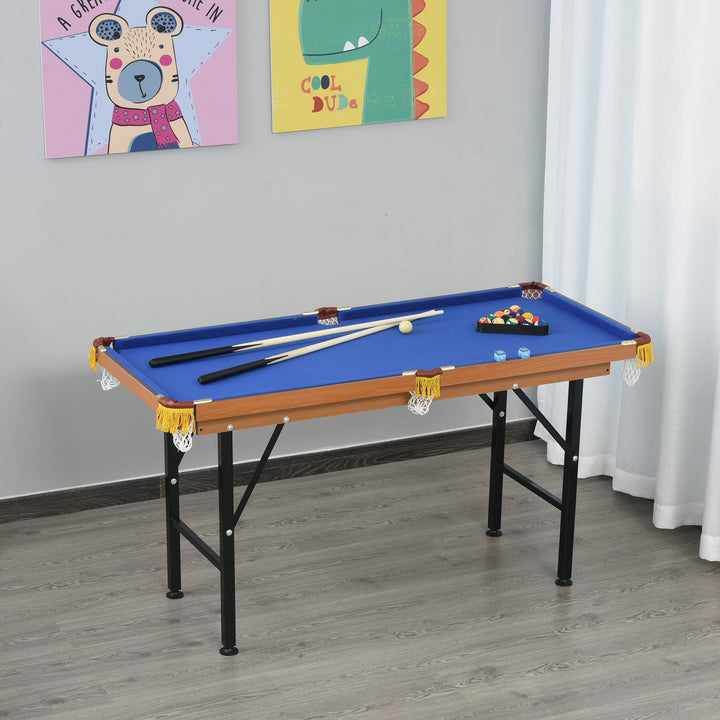 Soozier 54.3"L Mini Pool Table Portable Billiard Table Includes Cues, Ball, Chalk, Rack, Green